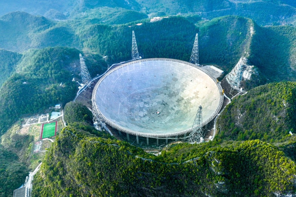 China’s 500-metre aperture spherical radio telescope (FAST), dubbed the “China Sky Eye", is located in a naturally deep and round karst depression in the southwestern province of Guizhou. Photo: Xinhua