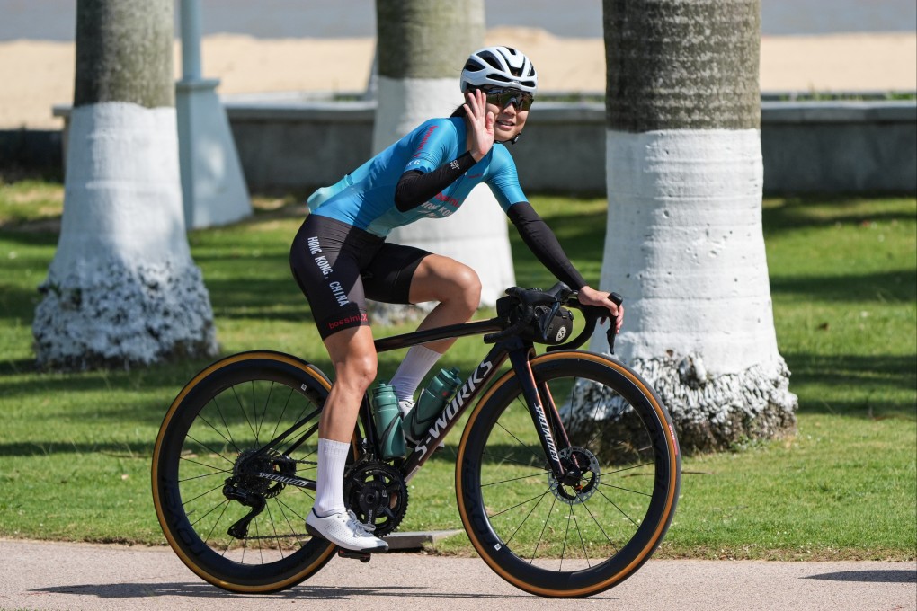 Hong Kong’s Chloe Leung, here training for the National Games, claimed Asian Road Cycling Championships time trial silver earlier this year in Saudi Arabia. Photo: Eugene Lee