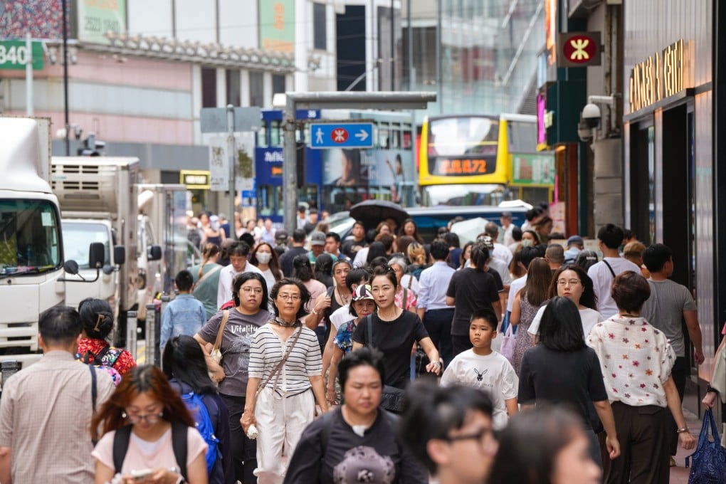 A crowded street in a shopping area in Causeway Bay, Hong Kong, July 2, 2026. Photo: Sam Tsang