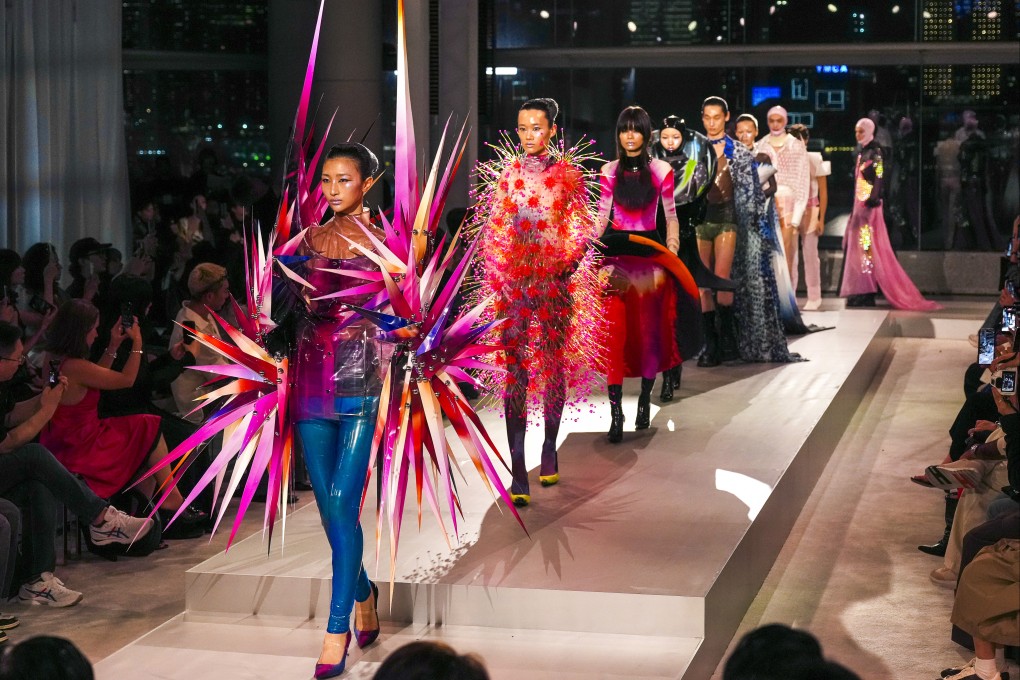 Models wear outfits by Hong Kong fashion designer and artist Kit Wan at Centrestage, a highlight of the 2026 Hong Kong Fashion Fest. Photo: Karma Lo