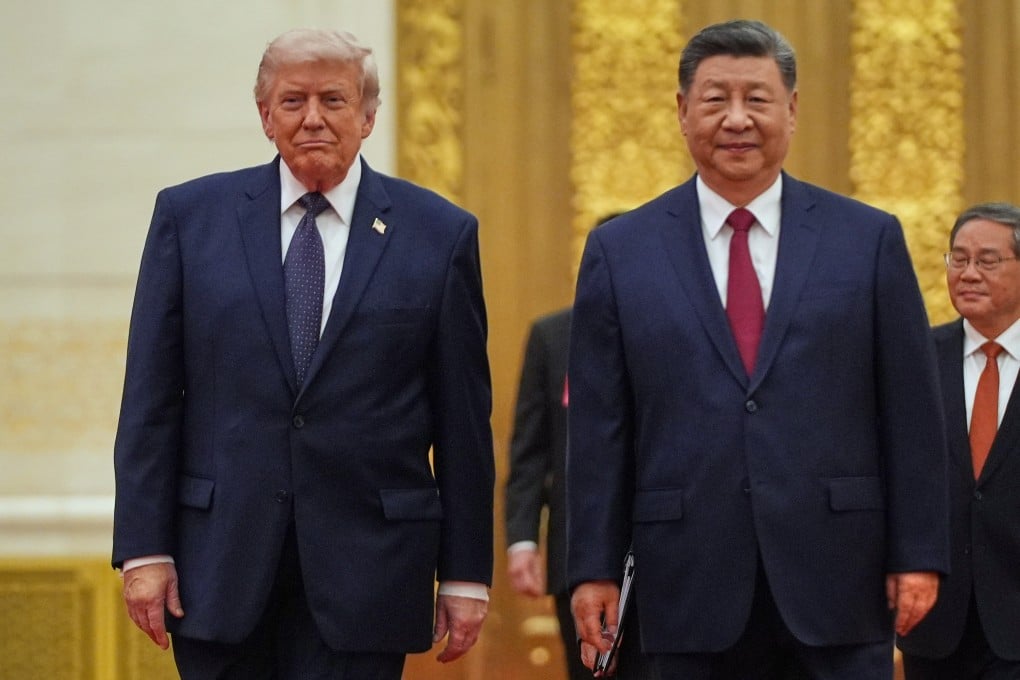 President Xi Jinping and US President Donald Trump arrive at a state dinner at the Great Hall of the People in Beijing on May 14. Photo: AP Photo
