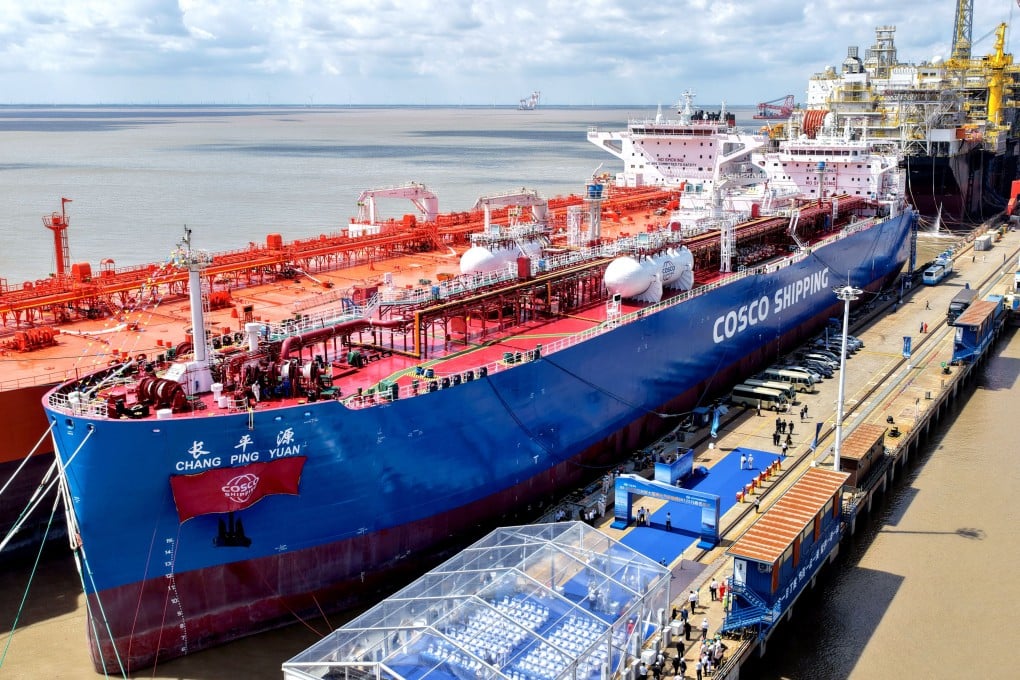 The Chang Ping Yuan, a very large gas carrier, at a Cosco Shipping port in Qidong, eastern China’s Jiangsu province. Photo: Xinhua