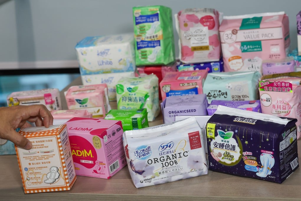 The Consumer Council revealed the results of a survey of 36 winged sanitary towels on Monday. Photo: Edmond So