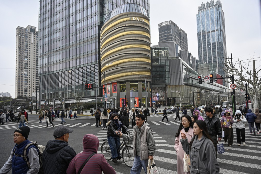 The Huaihai Road commercial district in Shanghai, China, seen on March 6. Photo: AFP