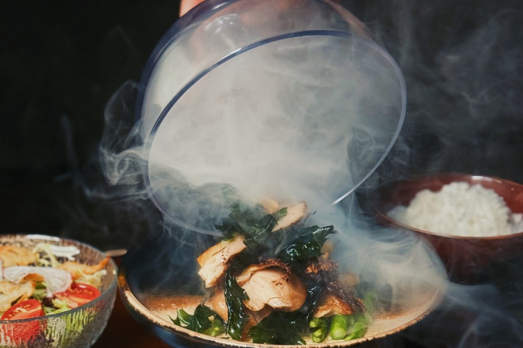 Soy-glazed, fish-sauce-marinated chicken thigh with black-garlic oil at Chiu San. Photo: courtesy Chiu San
