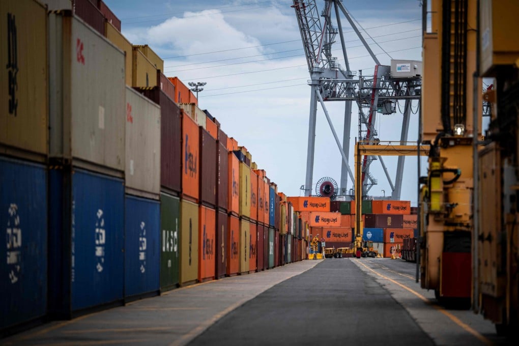 Shipping containers are seen in the Port of Montreal in Montreal, Quebec, on August 23. Photo: AFP