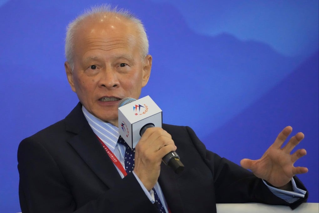 Cui Tiankai, a former Chinese ambassador to the US, speaks at a panel of the Xiangshan Forum in Beijing on Tuesday. Photo: AP
