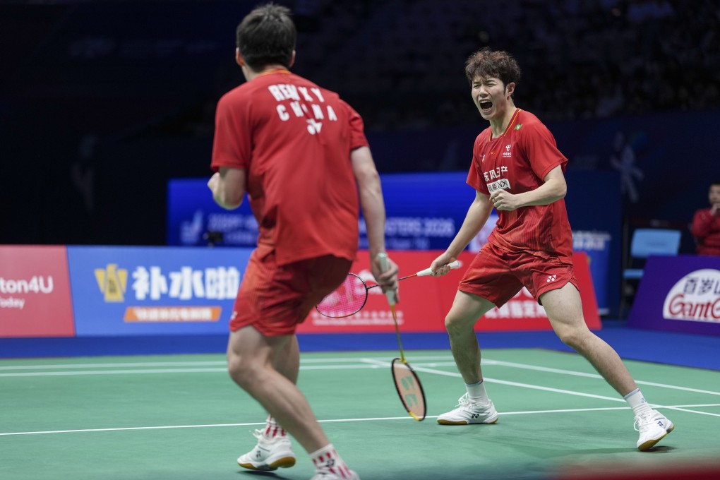 He Jiting (right), seen here partnering Ren Xiangyu in the China Masters final in Shenzhen last week, will replace Chen Boyang in China's Asian Games squad. Photo: Xinhua