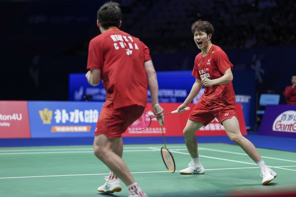 He Jiting (right), seen here partnering Ren Xiangyu in the China Masters final in Shenzhen last week, will replace Chen Boyang in China's Asian Games squad. Photo: Xinhua