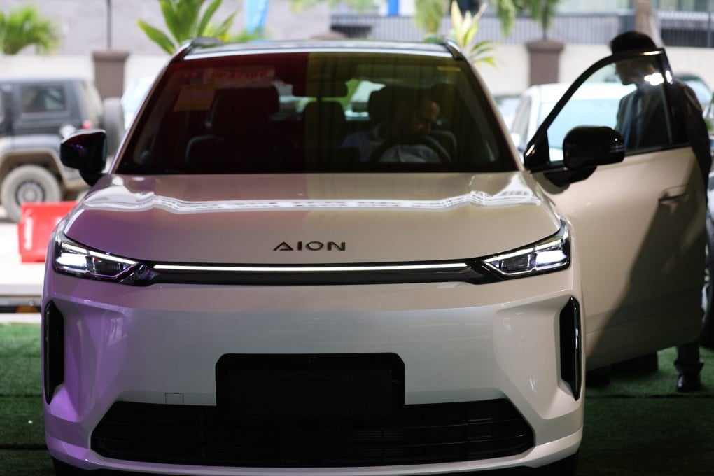 An Aion electric SUV from Chinese automaker Guangzhou Automobile Group. Photo: Xinhua