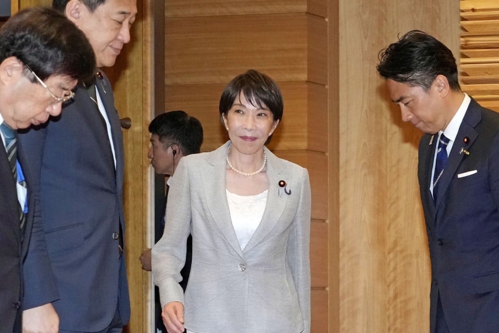 Japanese Prime Minister Sanae Takaichi arrives for a cabinet meeting on Tuesday. Photo: Kyodo