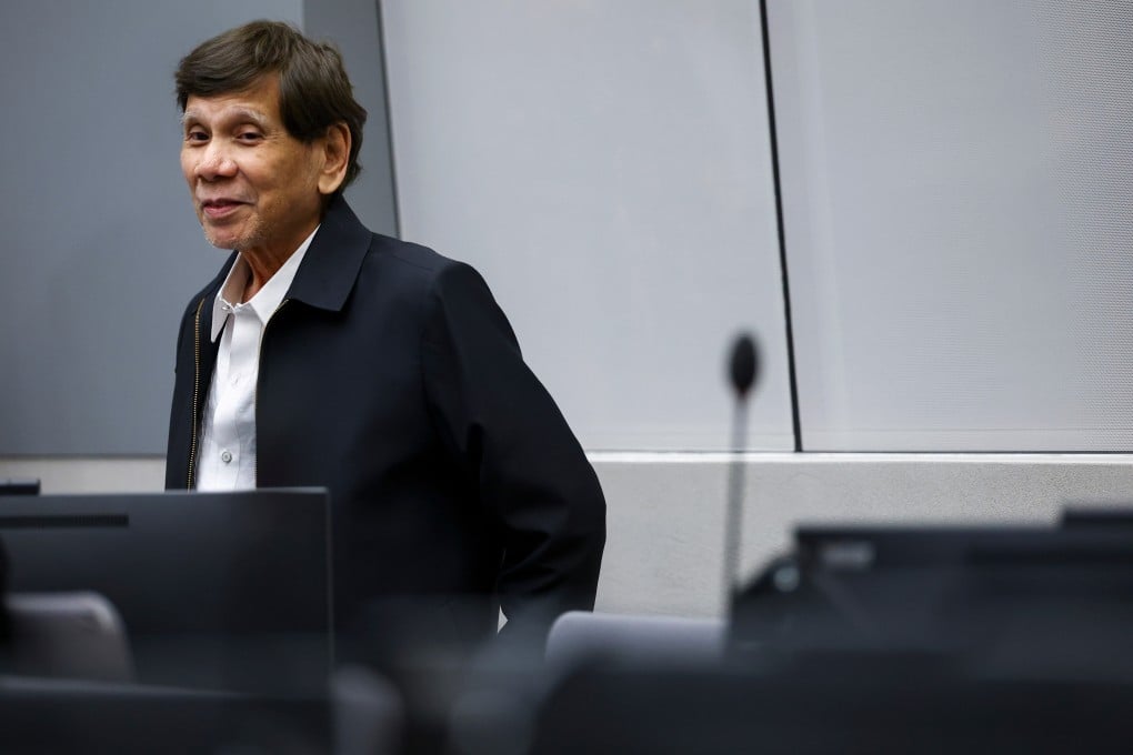 Former Philippine president Rodrigo Duterte appears before the International Criminal Court in The Hague, Netherlands, on Wednesday. Photo: AP