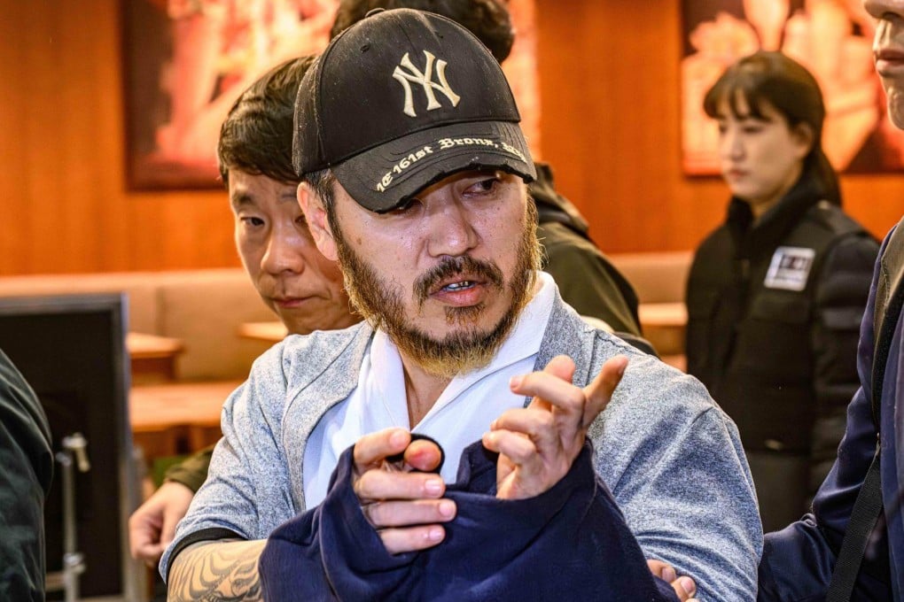 Park Wang-yeol pictured at Incheon International Airport in March during his temporary extradition to South Korea on drug charges. Photo: The Korea Times