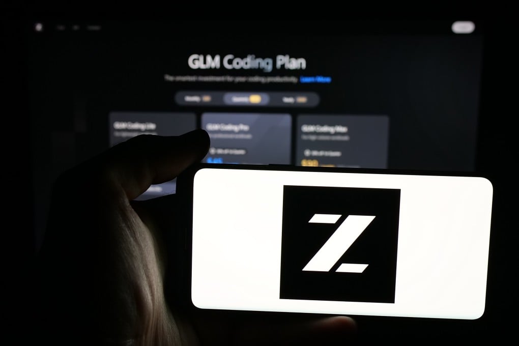 A person holds a mobile phone displaying the logo of Chinese artificial intelligence firm Z.ai. Photo: Shutterstock