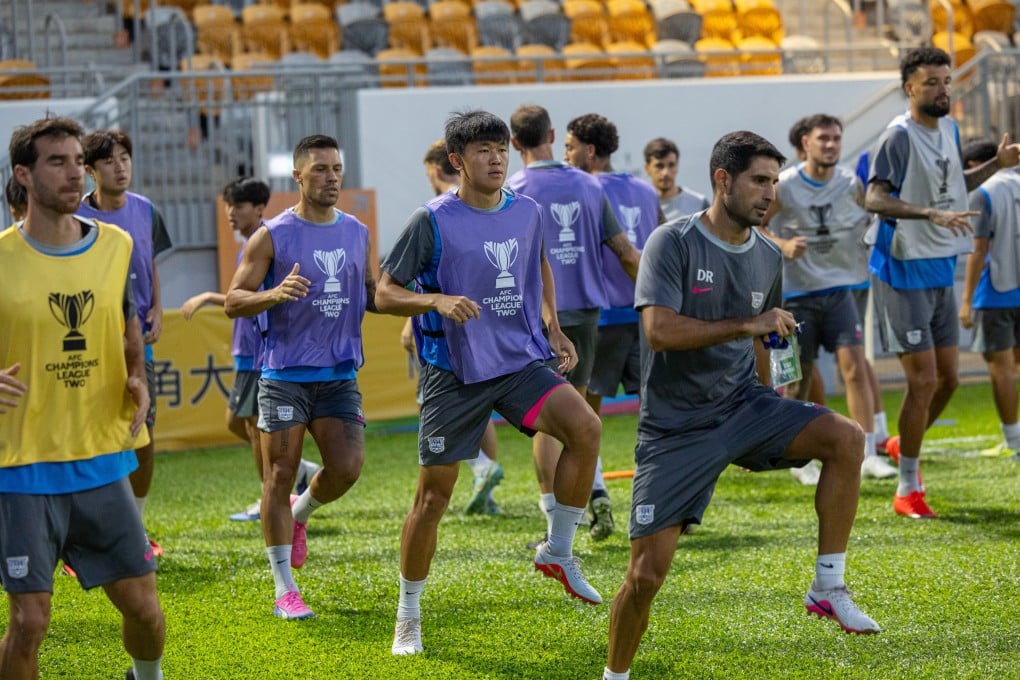 Kitchee players being put through their paces ahead of the challenging AFC Champions League 2 clash against Gangwon FC on Thursday. Photo: Handout