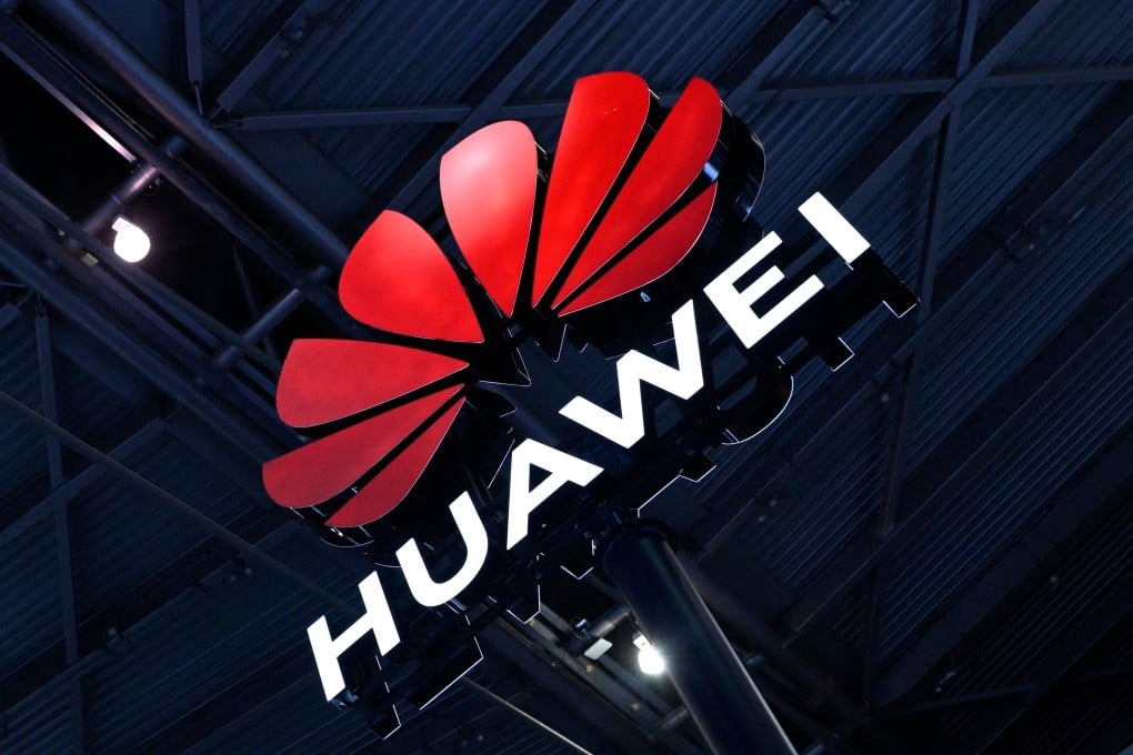 The Huawei logo is seen at the World Artificial Intelligence Conference in Shanghai in July 6. Photo: AFP