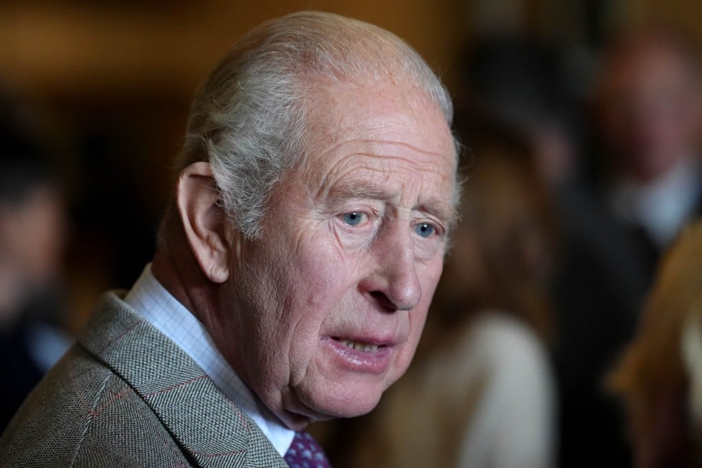 Britain’s King Charles attends an event in Cumnock, Scotland, on Wednesday. Photo: PA via AP