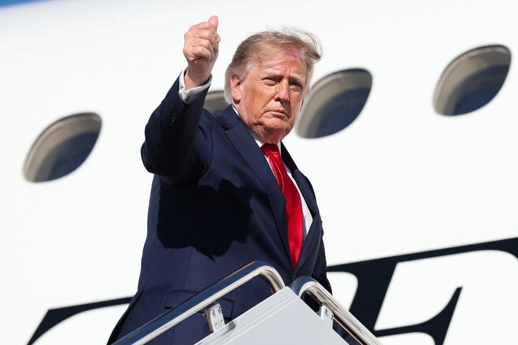 US President Donald Trump boards Air Force One at Joint Base Andrews, Maryland, on Wednesday. Photo: AFP