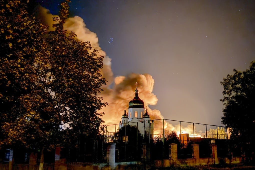 Smoke rises in Zaporizhzhia, Ukraine, on Thursday following a Russian attack. Photo: EPA