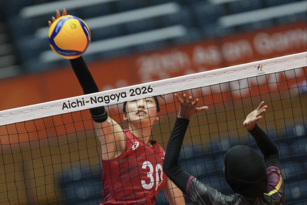Hong Kong’s Yim Wing-ni (red) in action during a women’s volleyball preliminary match against Qatar. Some events at this year’s Asian Games started days before the opening ceremony, while others are almost over. Photo: Sam Tsang