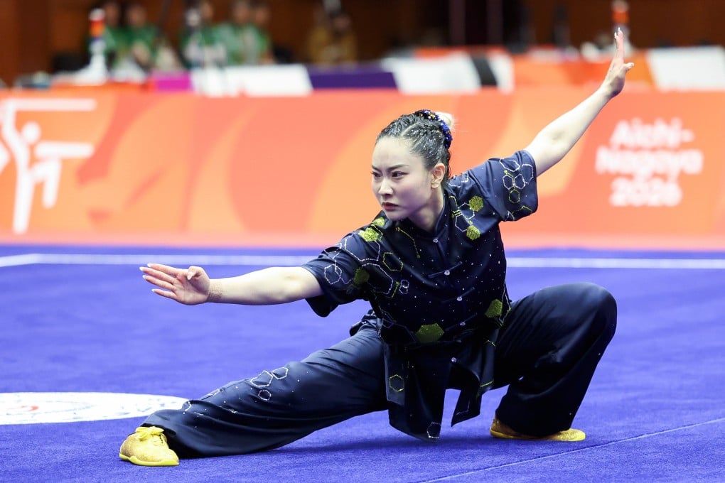 Lydia Sham got the medal tally started on the second day with victory in the women’s wushu changquan at the Asian Games. Photo: Xinhua