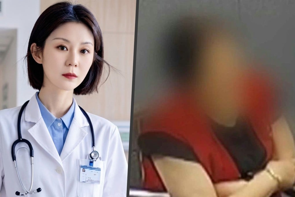 Using AI to pose as a 20-something doctor, left, a 65-year-old Chinese woman, right, successfully swindled a man out of 170,000 yuan (US$25,000). Photo: SCMP composite/kakanews
