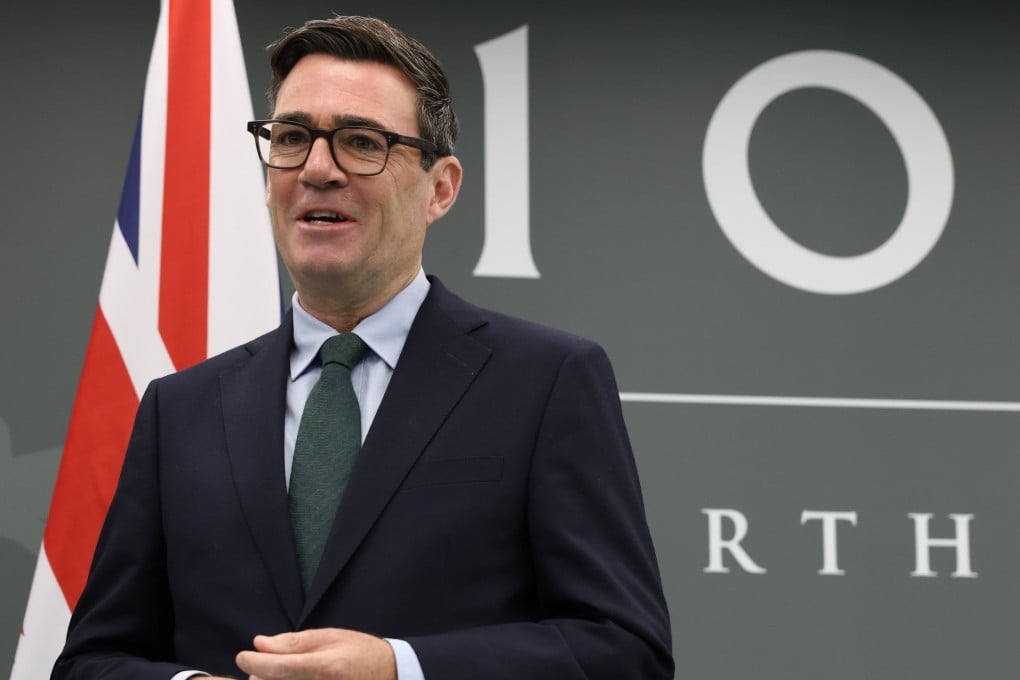 Britain’s Prime Minister Andy Burnham at Number 10 North in Manchester, UK on Friday. Photo: EPA