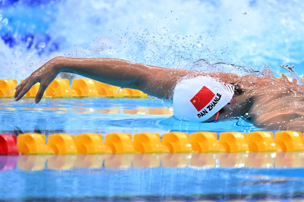 Pan Zhanle beats two South Koreans to defend his 100m freestyle title at the Asian Games. Photo: Reuters