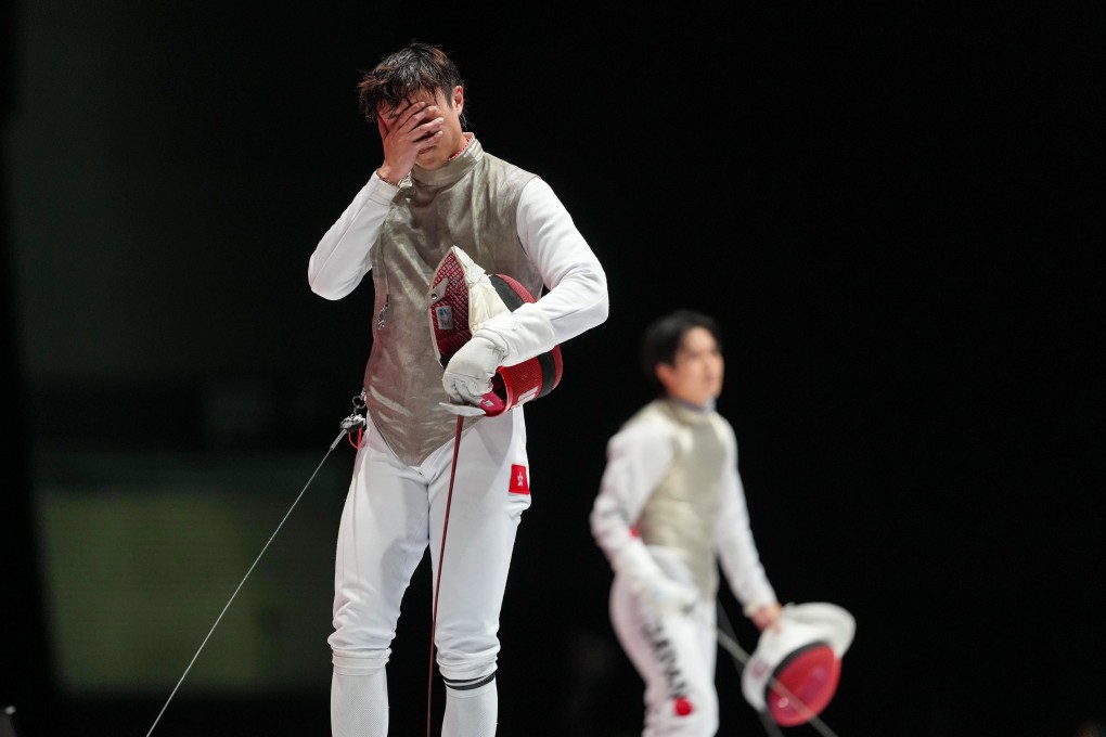 Ryan Choi reacts after his heartbreaking loss to Japan’s Kazuki Iimura in the final of the men’s individual foil. Photo: Sam Tsang
