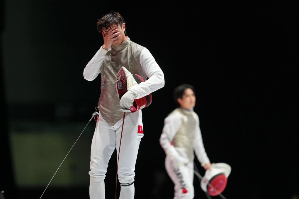 Ryan Choi reacts after his heartbreaking loss to Japan’s Kazuki Iimura in the final of the men’s individual foil. Photo: Sam Tsang