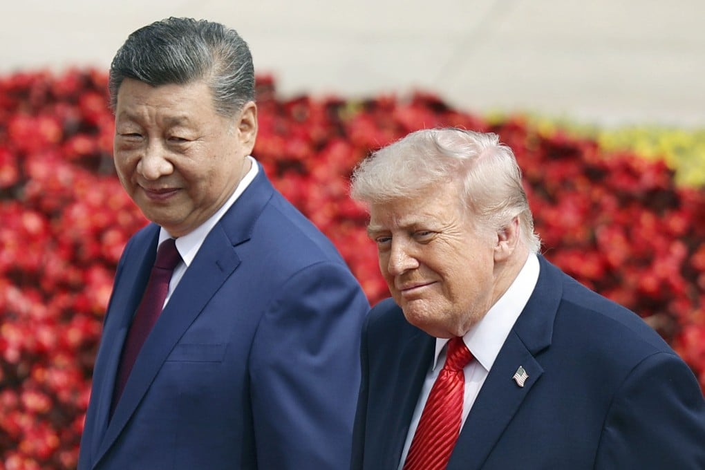 President Xi Jinping and US President Donald Trump in Beijing on May 14. Photo: Kyodo