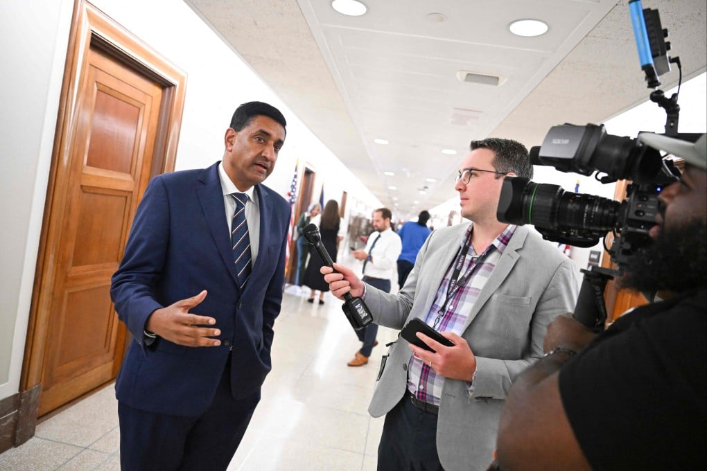 US House Select Committee on China ranking member Ro Khanna speaks with journalists before an Artificial Intelligence briefing on September 16 in Washington. Photo: Getty Images via AFP