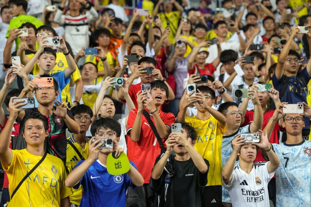 Football fans at the Hong Kong Stadium staged Saudi Super Cup final between Al-Nassr and Al-Ahli in August last year. Photo: Elson Li