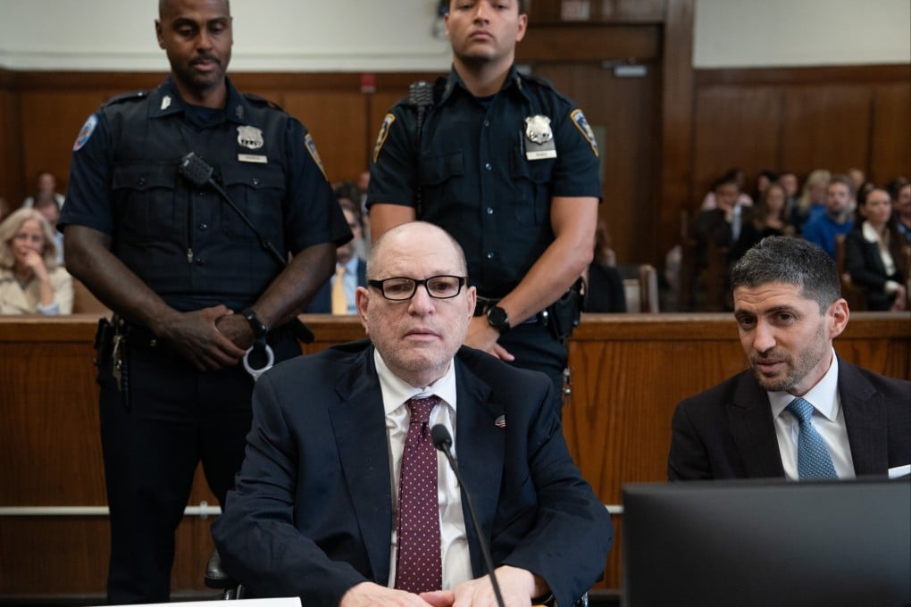 Harvey Weinstein appears in Manhattan Supreme Court for sentencing on Wednesday in New York. Photo: via AP