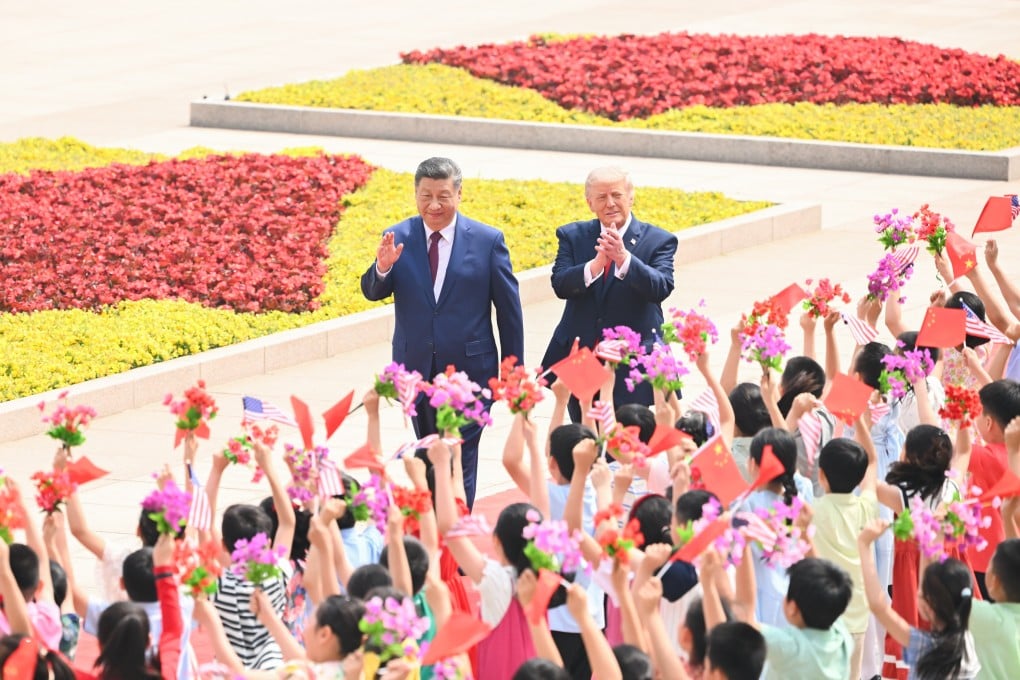 Chinese President Xi Jinping and US President Donald Trump take part in a welcome ceremony for Trump outside the Great Hall of the People in Beijing during his state visit to China on May 14, 2026. Photo: Xinhua