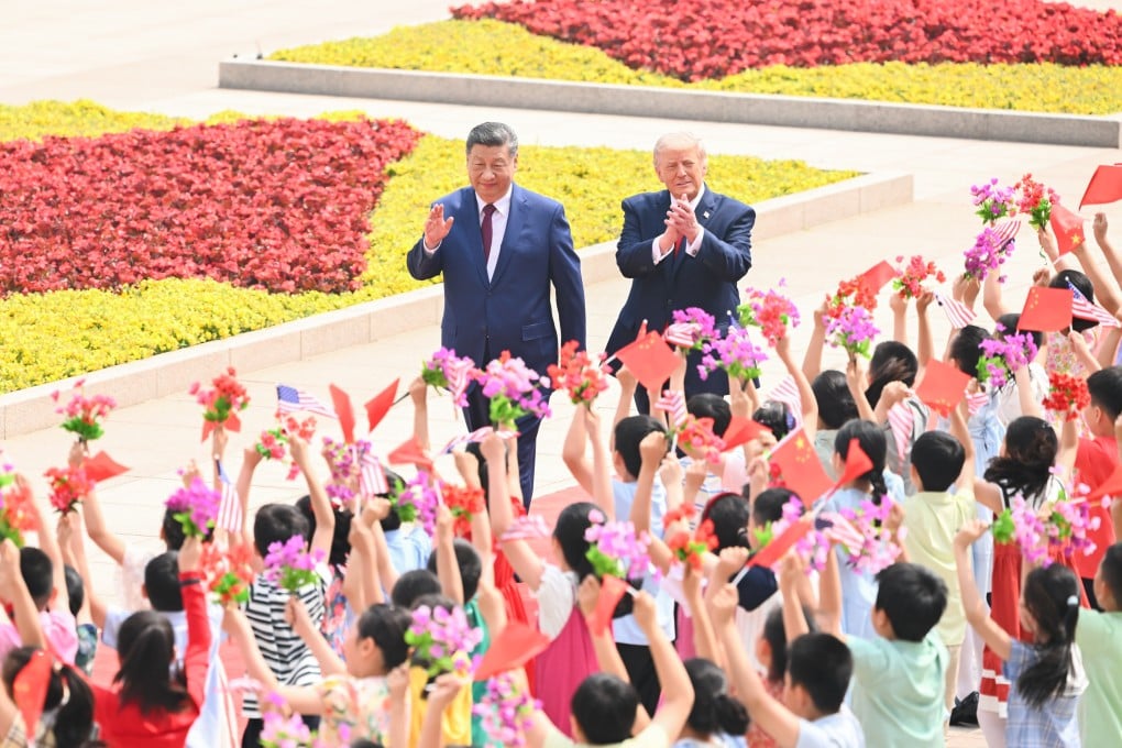 Chinese President Xi Jinping and US President Donald Trump take part in a welcome ceremony for Trump outside the Great Hall of the People in Beijing during his state visit to China on May 14, 2026. Photo: Xinhua