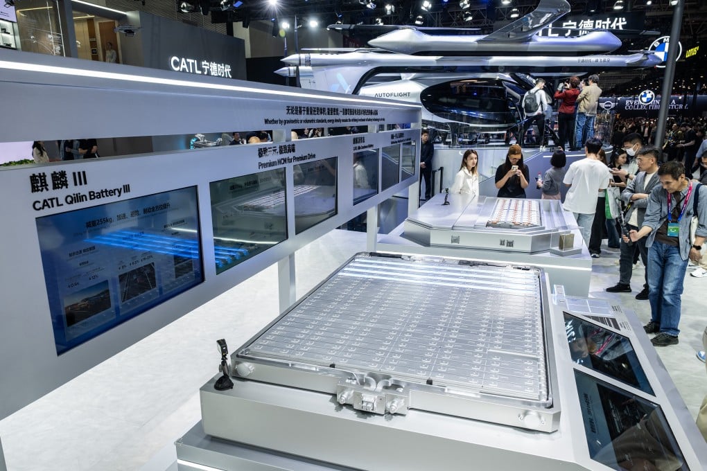 People view CATL battery modules during the 2026 Beijing International Automotive Exhibition, in Beijing on April 24, 2026. Photo: VCG via Getty Images