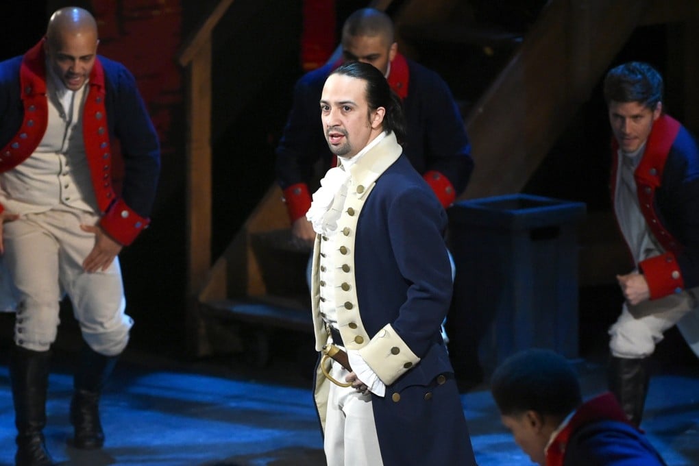 Hamilton creator Lin-Manuel Miranda and other cast members perform during a scene of the hit musical at the 2016 Tony Awards in New York. Producer Crossroads Live says that an upcoming global tour will visit Asia, while social media posts point to a possible Hong Kong stop. Photo: Invision/AP
