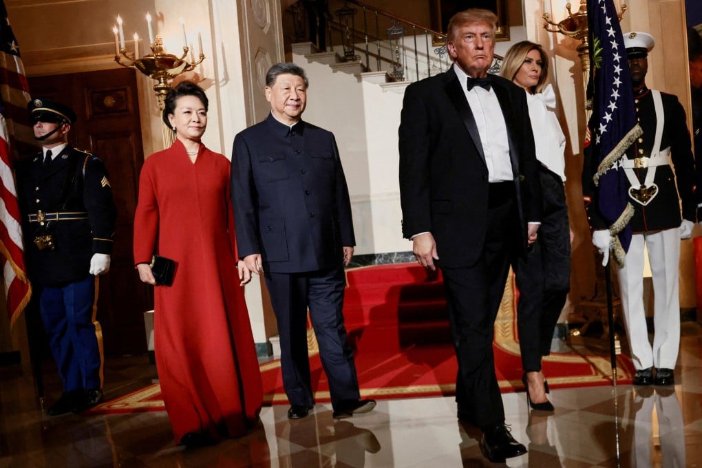 At the White House state dinner on Thursday, President Xi Jinping wore a black Mao suit, as did several other senior Chinese officials. Photo: Reuters
