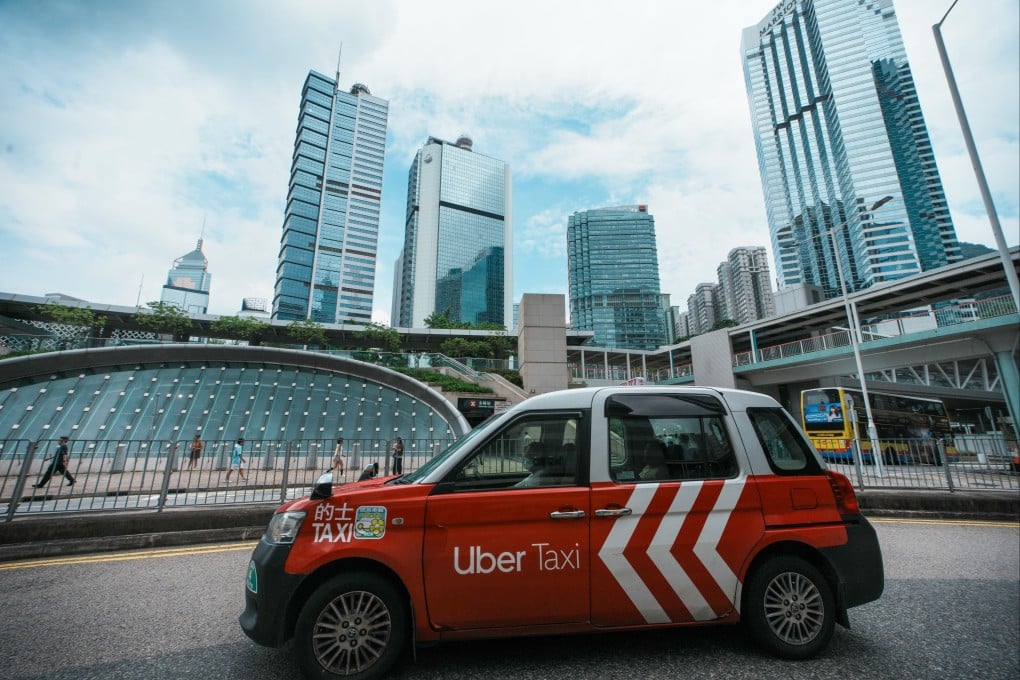 An Uber taxi in Admiralty. The US-based ride-hailing giant will shut down FlyTaxi, the Hong Kong start-up it acquired in May, by the end of this year. Photo: Dickson Lee