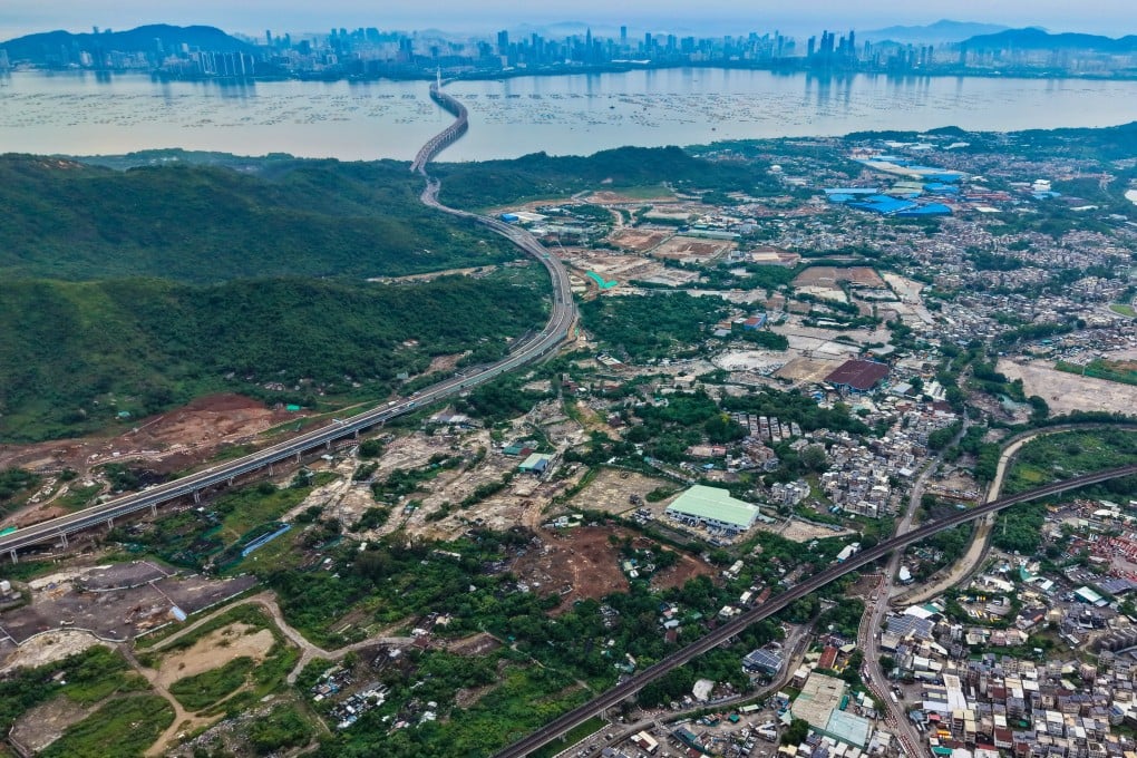 The Hung Shui Kiu/Ha Tsuen New Development Area of the Northern Metropolis, with Shenzhen in the distance. Photo: Karma Lo