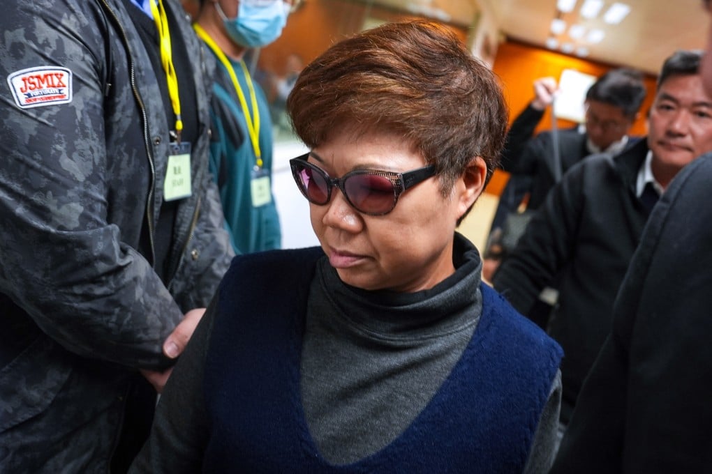 District councillor Peggy Wong leaves a meeting in January. Photo: Elson Li