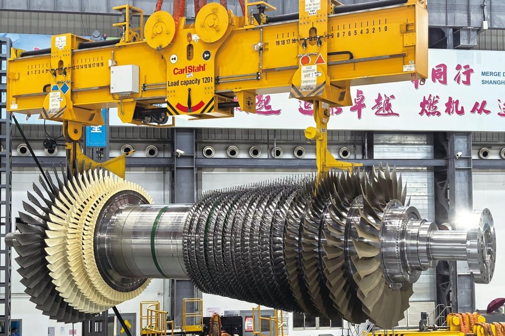 Heavy-duty gas turbine rotor at a Shanghai Electric factory. Photo: Shanghai Electric