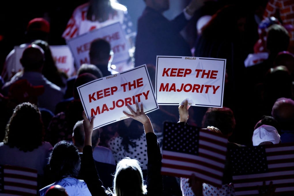 Attendees hold signs urging Republicans to maintain control of Congress during a party gathering in Dallas this month. Photo: Reuters