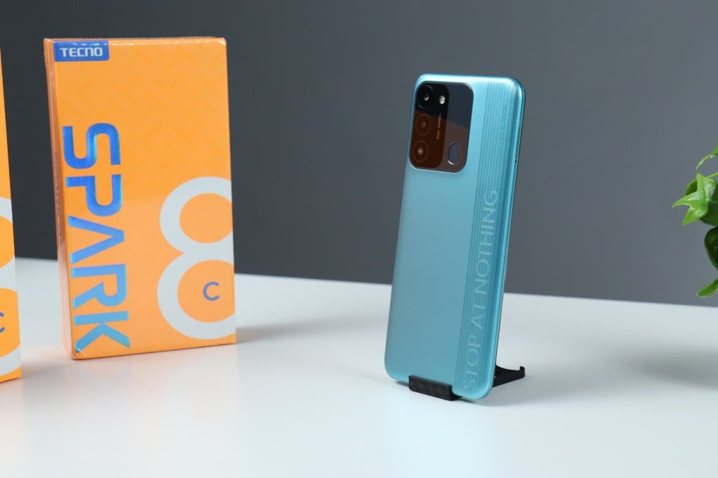 The Tecno Spark 8c pictured in Casablanca, Morocco. The budget-friendly handset is made by Tecno, a subidiary of Transsion. Photo: Shutterstock Images