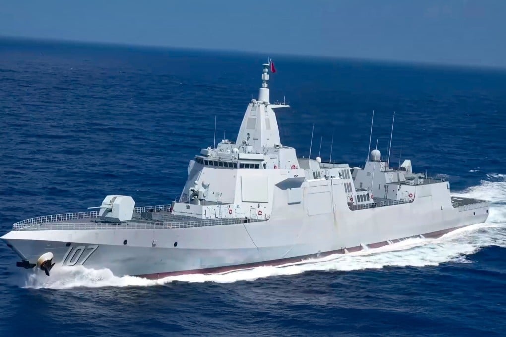 China says the PLA Navy’s Zunyi, a Type 055 large destroyer, was conducting training when it encountered a foreign military vessel that lost power, propulsion and radar. Photo: CCTV