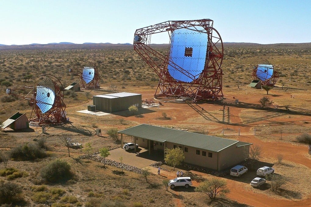The five-telescope HESS array in Namibia. Photo: Klepser/Wikimedia Commons