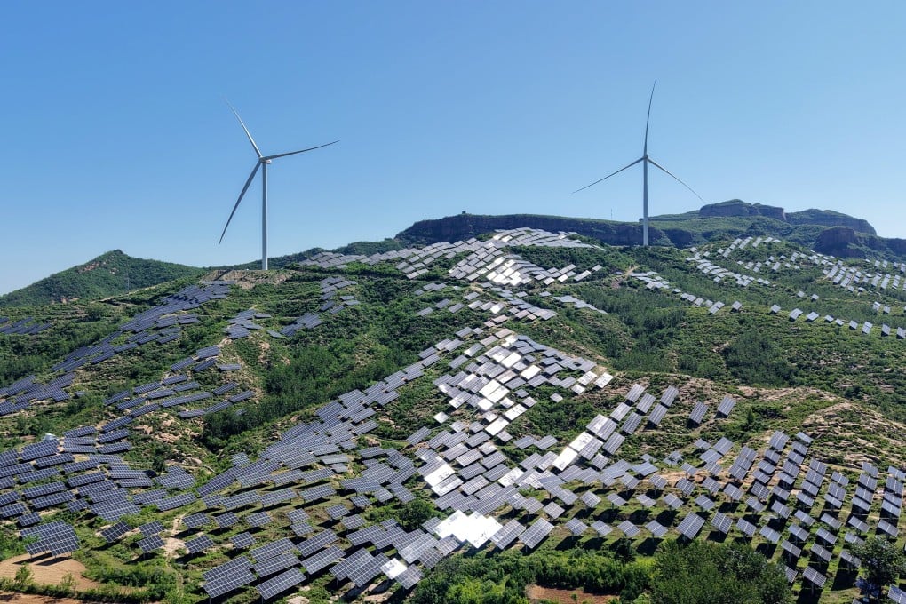 A wind-photovoltaic power project in Yuantou Town, northern China’s Hebei province. Photo: Xinhua
