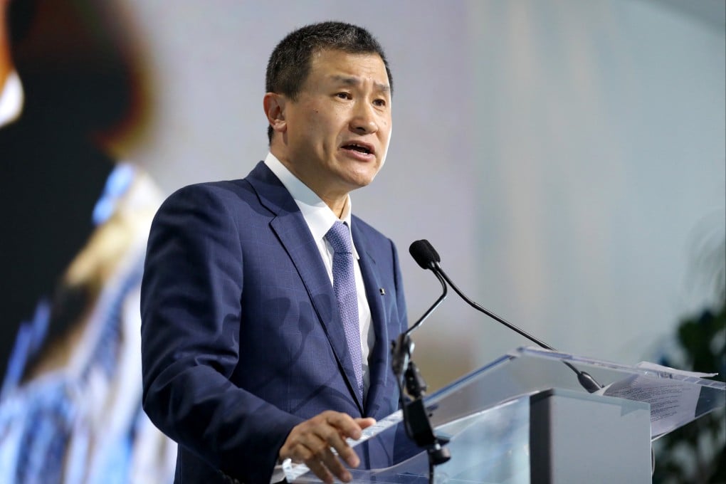Li Lu, founder and chairman of Himalaya Capital, speaks at an event in New York City on May 05, 2023. Photo: Getty Images via AFP