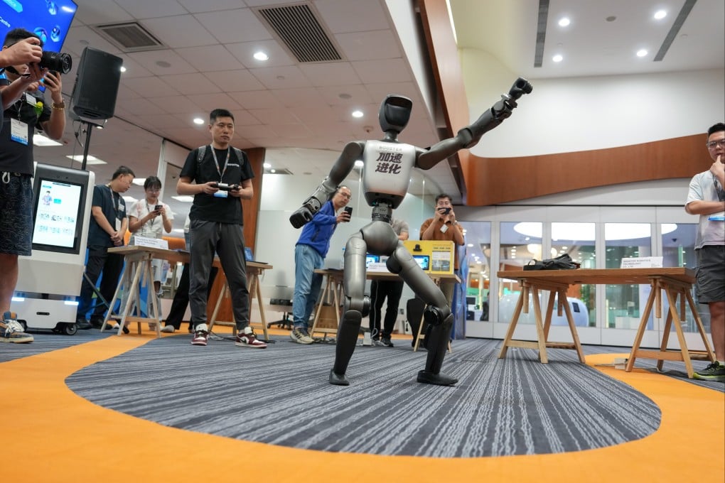 Exhibitors demonstrate their products during a media preview ahead of the Hong Kong Electronics Fair (Autumn Edition) and electronicAsia opening. Photo: Sam Tsang